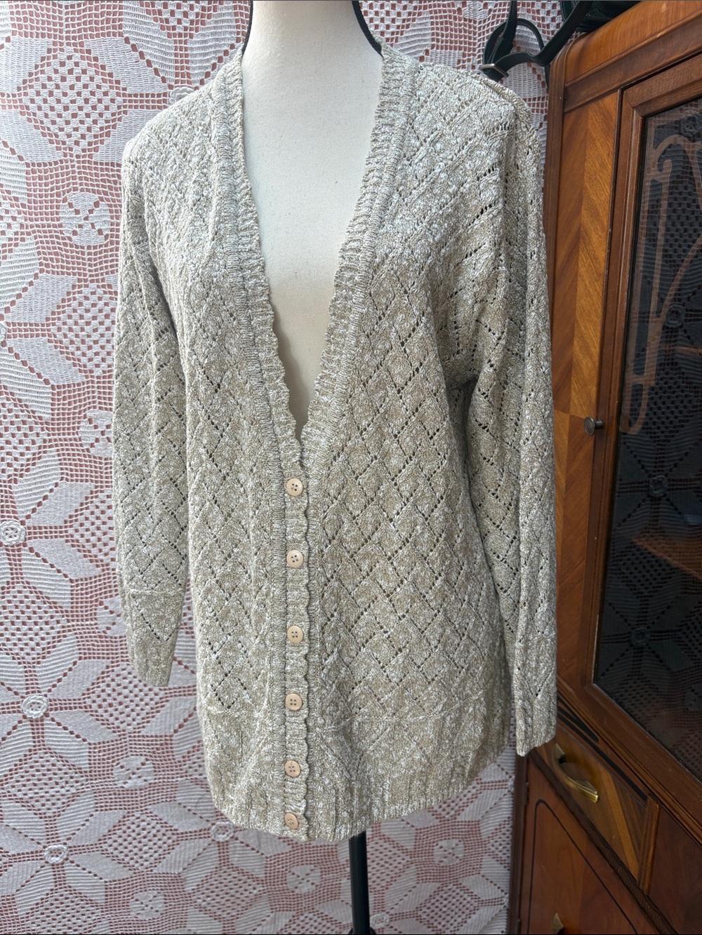 Vintage Koret Essentials Textured Knit Cardigan